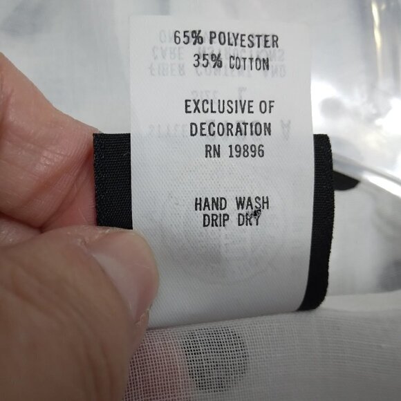 Dotti | Sheer Polka Dot  Button Front Mini Dress Black White Made USA | Size L - Picture 10 of 11